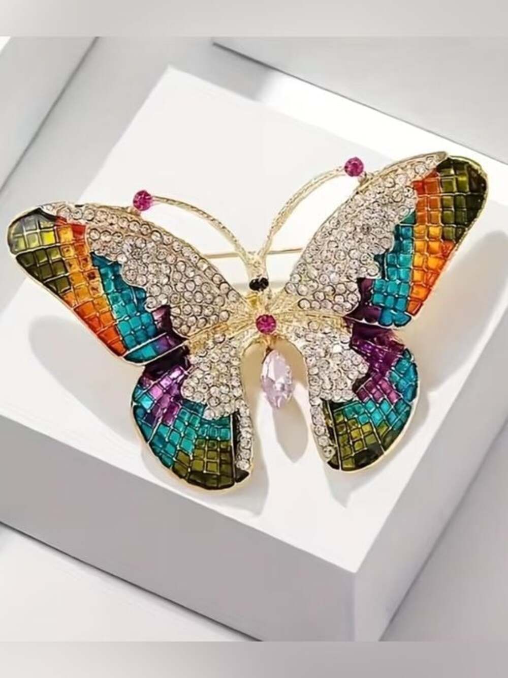 Multicolor Crystal Butterfly Brooch - Women Jewelry Brooches